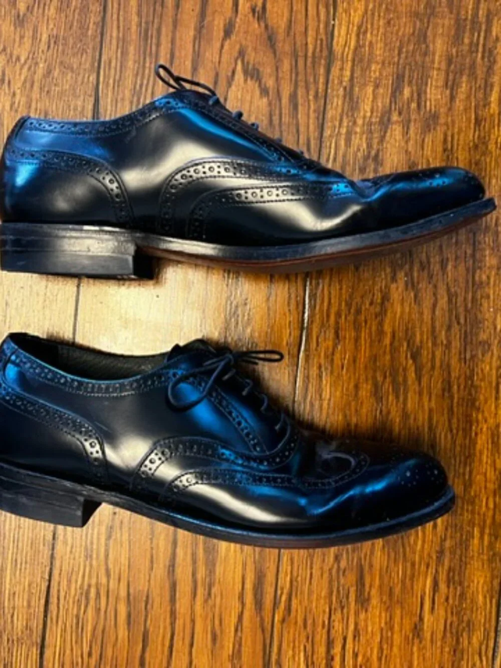 Men's Florsheim Leather Dress Shoe, Size 8W, Black, Lace up Good Con